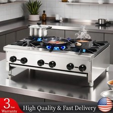 36" Commercial Gas Stove 6-Burner Countertop Propane Cooking Hot Plate 168000BTU