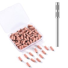 BITNBITH 100pcs Small Nail Sanding Bands for Drill,3.1mm 120 Grit, Pink