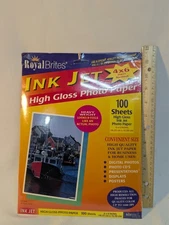 Royal Brites Ink Jet High Gloss Photo Paper - 100 Sheets 4" x 6" SEALED HEAVY WT