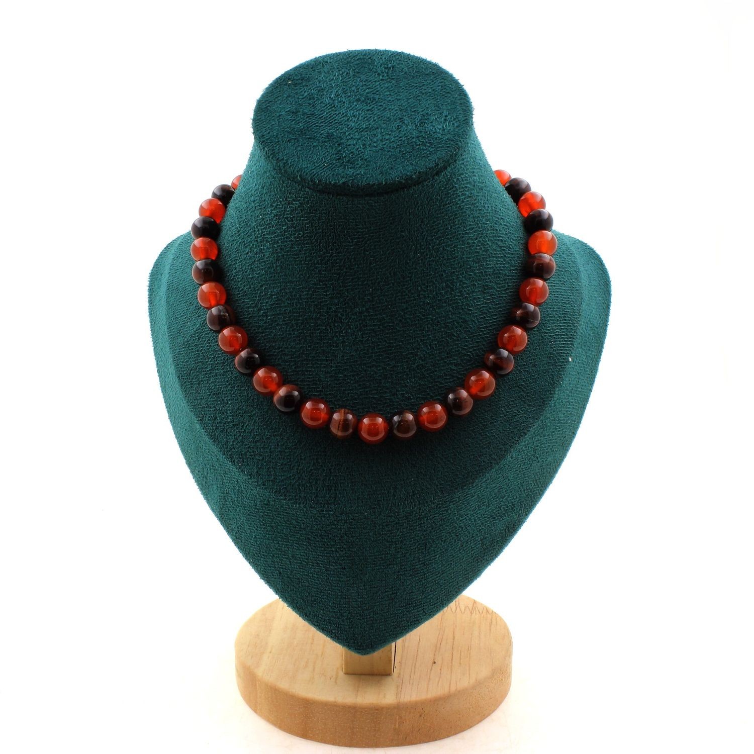 Collier Cornaline d'Uruguay 5A contre le Stress : Équilibre en Oeil de Tigre