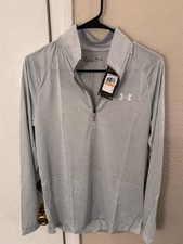 Mens long sleeve under armour UA Tech 2.0 half zip Small Gray