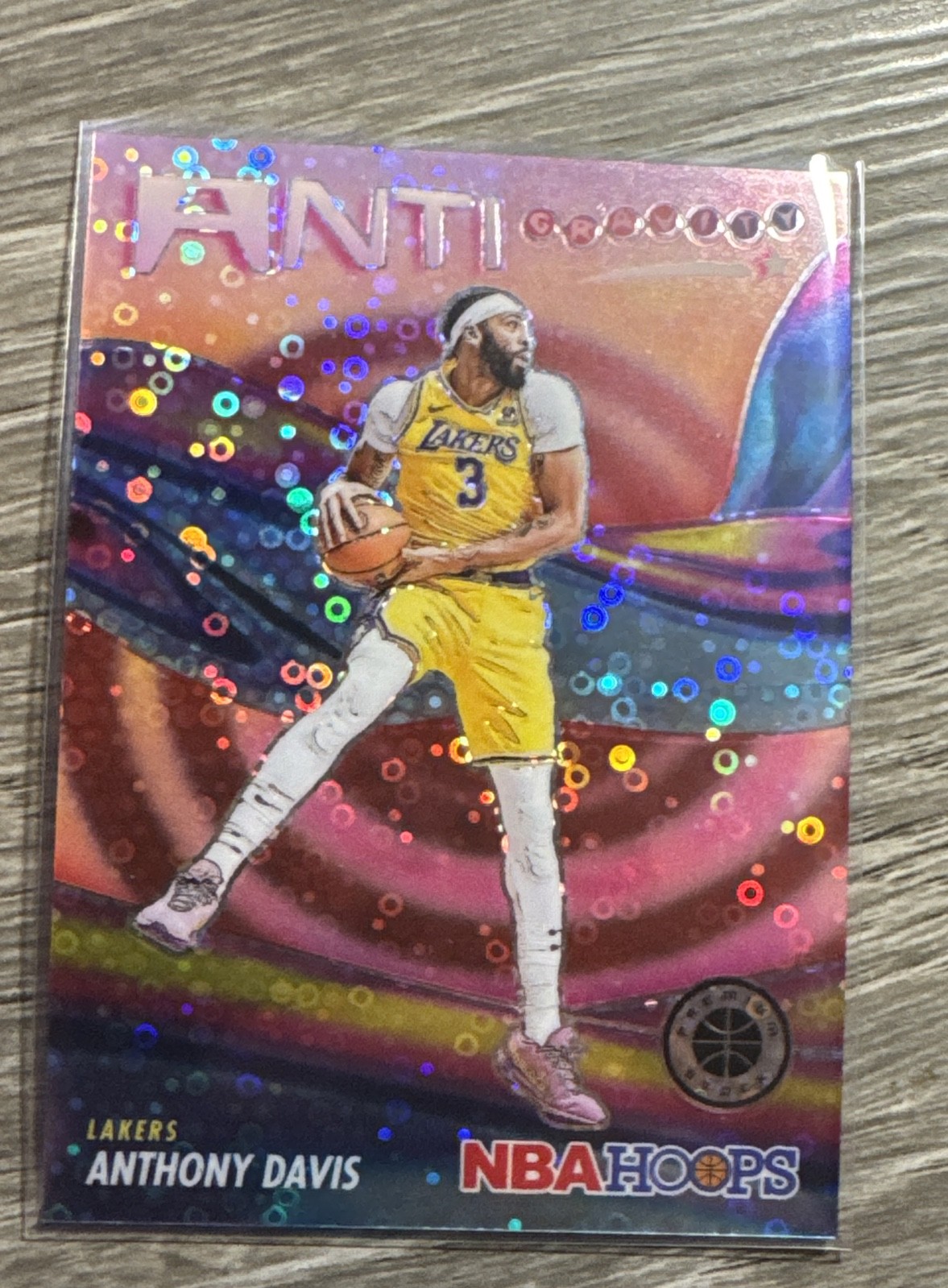 2023-24 Nba Hoops Premium Stock Anti-Gravity Anthony Davis #18 Red Disco /99