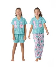 NWT Squishmallows Girls 3-Piece Pajama Set Top Pants Shorts Size S 7/8