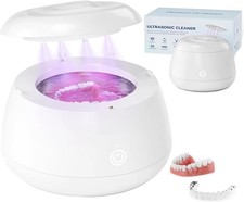 Ultrasonic Retainer Cleaner 48kHz Dental Cleaner 4 Modes for Dentures Braces etc