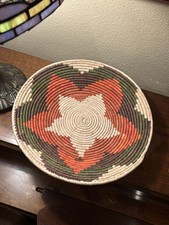 Woven Native American Tribal Coiled Basket Bowl