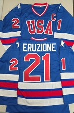 1980 USA Hockey MIKE ERUZIONE JIM CRAIG MARK JOHNSON Jersey BLUE All Sizes New