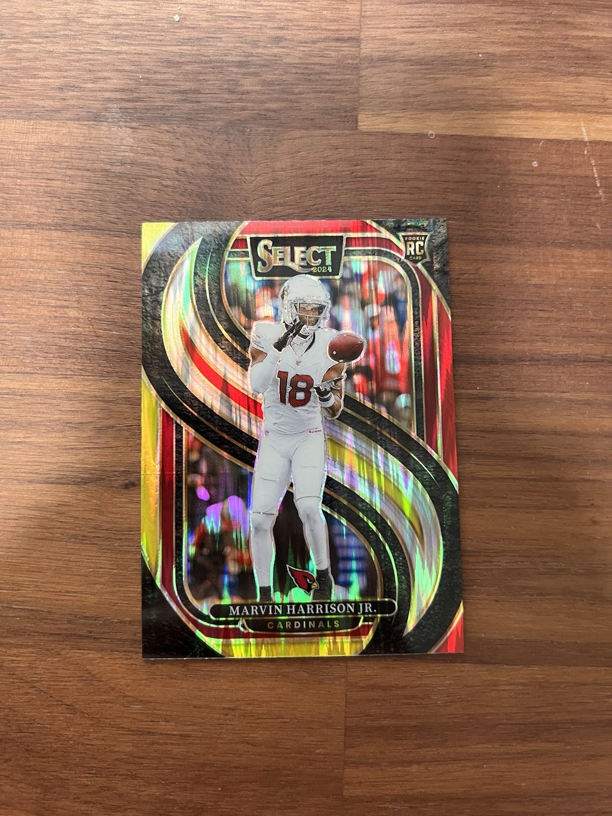 Marvin Harrison Jr. 2024 Select Yellow Red Shock Prizm Premier Level RC #219