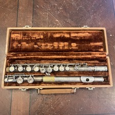 VINTAGE ARTLEY 18-0 SILVER PLATE FLUTE NOGALES ARIZONA W/ CASE P33