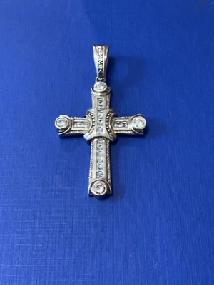 Large Silver And Gemstone Cross Hallmark925 with box Beautiful Item - Image 1 of 4