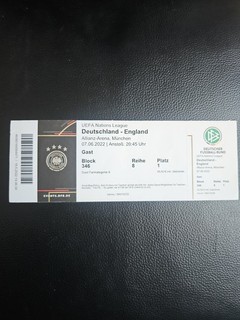 Germany V ENGLAND 2022 Nations League Ticket Stub (England End)