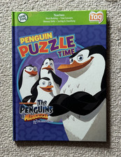 Penguins of Madagascar Puzzle Time LeapFrog Tag Kids Game Book Hardcover