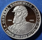 Stonewall Jackson 1oz .999 Silver Round Civil War GEM Cond. Capsule del #15045