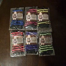 Lot of 6, New, Leg Avenue Opaque Striped Arm Warmers OSFM Style 2017 Nylon Poly