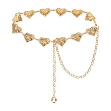 Western Metal Concho Chain Belt Chain Waist Belts Gold Solid Heart