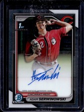2024 Bowman Chrome Adam Serwinowski Auto Autograph 1st Prospect #CPA-ASE Reds
