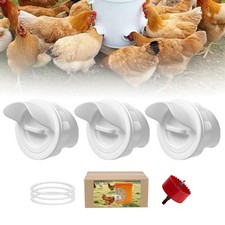 Diy Chicken Poultry Pro Feeder Port No Waste Mess Cups Kit for Gravity Automa...