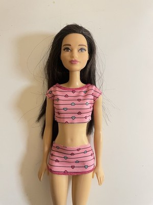 Barbie ORIGINAL Mattel Brown Hair Doll, wears 2-Piece Clothes and Shoes