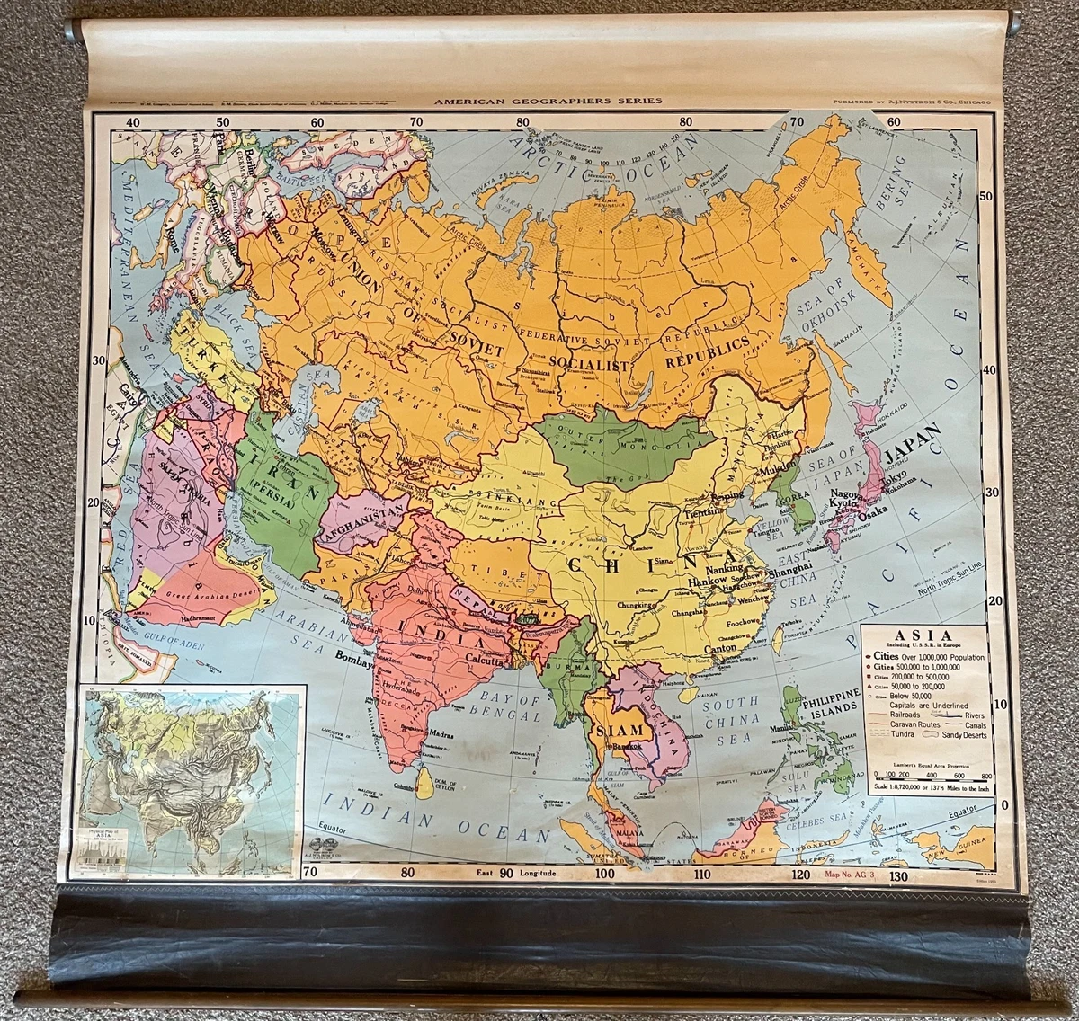 1950-1959 日期范围古董世界地图、地图册| eBay