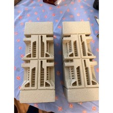 Vintage Architectural Art Deco Bookends Sculptural Geometric Design Made in USA