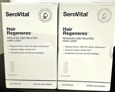 2-PK SeroVital Hair Regeneres Reduces Age-related Hair Loss 60 Capsules Exp 9/26