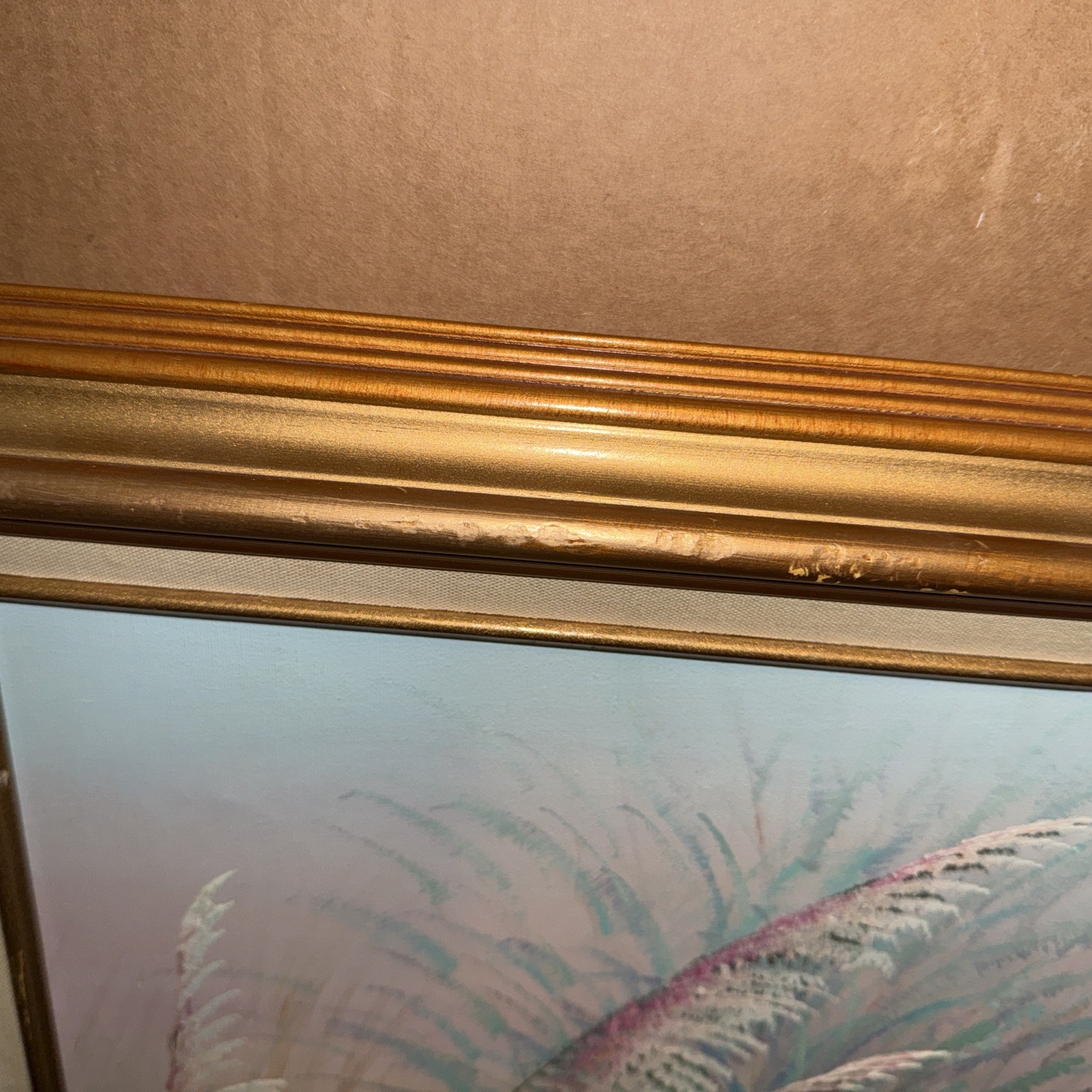 VTG Signed A.Maley Original Oil Canvas Painting White Egrets/Marsh 20x24 Framed 