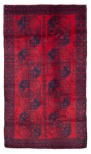 Vintage Geometric Area Rug 3'9" x 6'8" Traditional Hand-Knotted Wool Carpet