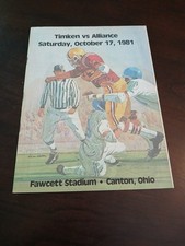 TIMKEN VS ALLIANCE OH, CANTON OH, FOOTBALL PROGRAM, OCT 1981
