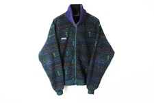 VTG 90s Columbia Jacket Dark Green Aztec Southwestern Zip Fleece Mens Medium
