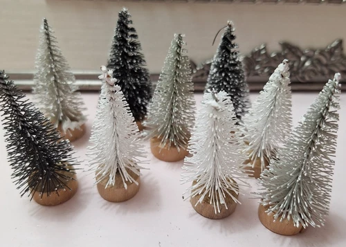 Bottle Brush Trees Set of 9 NEW Halloween or Christmas Display
