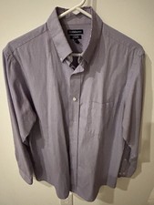 Croft  Barrow Classic Fit Easy Care Check Dress Shirt Purple 15.5 32/33