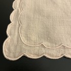 Vintage Pink Linen Double Scalloped Edged TableCloth 40” X 42” W/ 4 Napkins — photo 6
