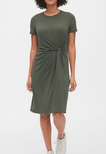 Gap twist front green tencel dress size M