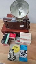 Vintage Polaroid Land Camera Model 95 w/ Case, Flash 200, Meter, Manuals