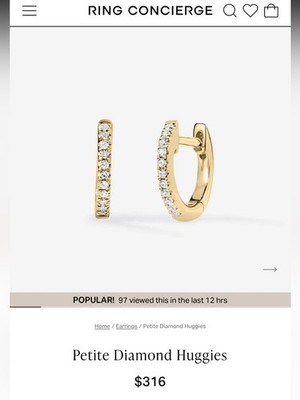 Ring Concierge Petite Diamant Huggies