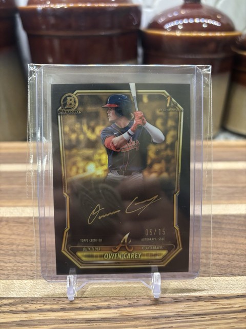 2026 Bowman Chrome Owen Carey Gold Ink Auto /15 SSP!!!Read Description ￼