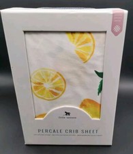 Little Unicorn 100 Cotton Percale Crib Sheet, Lemon Design