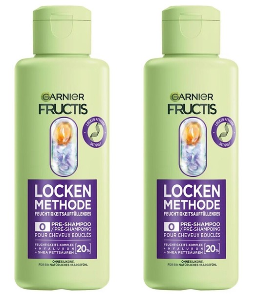 ✅ Garnier Fructis Locken Methode Pre Shampoo Feuchtigkeit Haarpflege 2X 200Ml ✅-image