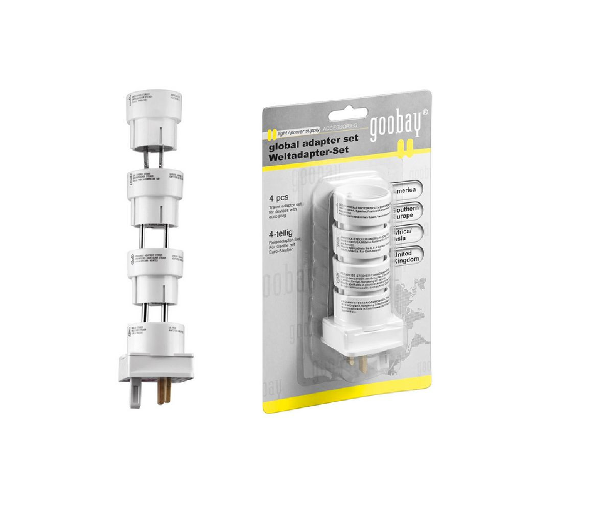 CSW 51043 NK SET 1 REISEADAPTER ADATTATORE DA VIAGGIO x dispositivi spina euro