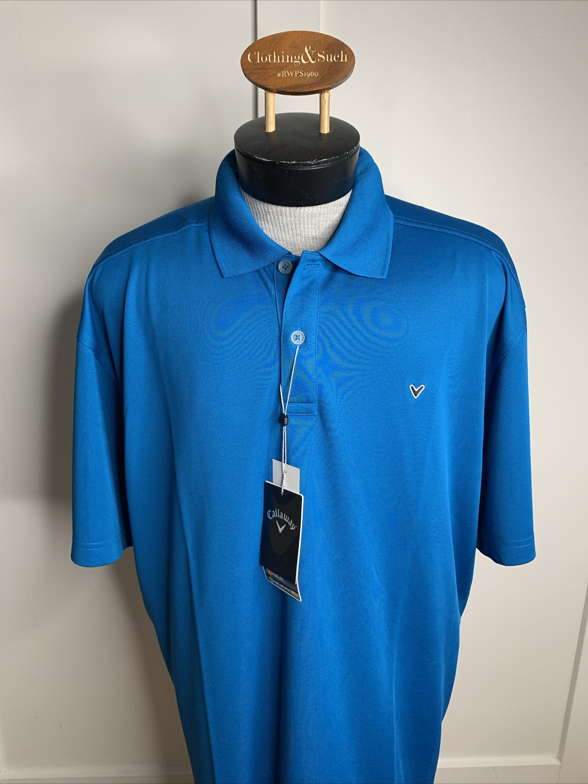 Callaway Mens Golf Polo Shirt OptiDri Size XLT Mykonos Blue Opti