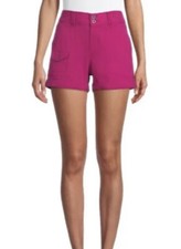 Time and Tru Women's Berry Fun Pink Utility Shorts w Elastic Sides NWT 16