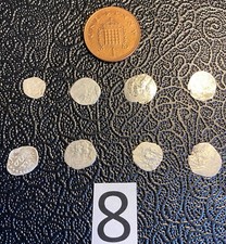8 Silver Unidentified World Hammered Coins