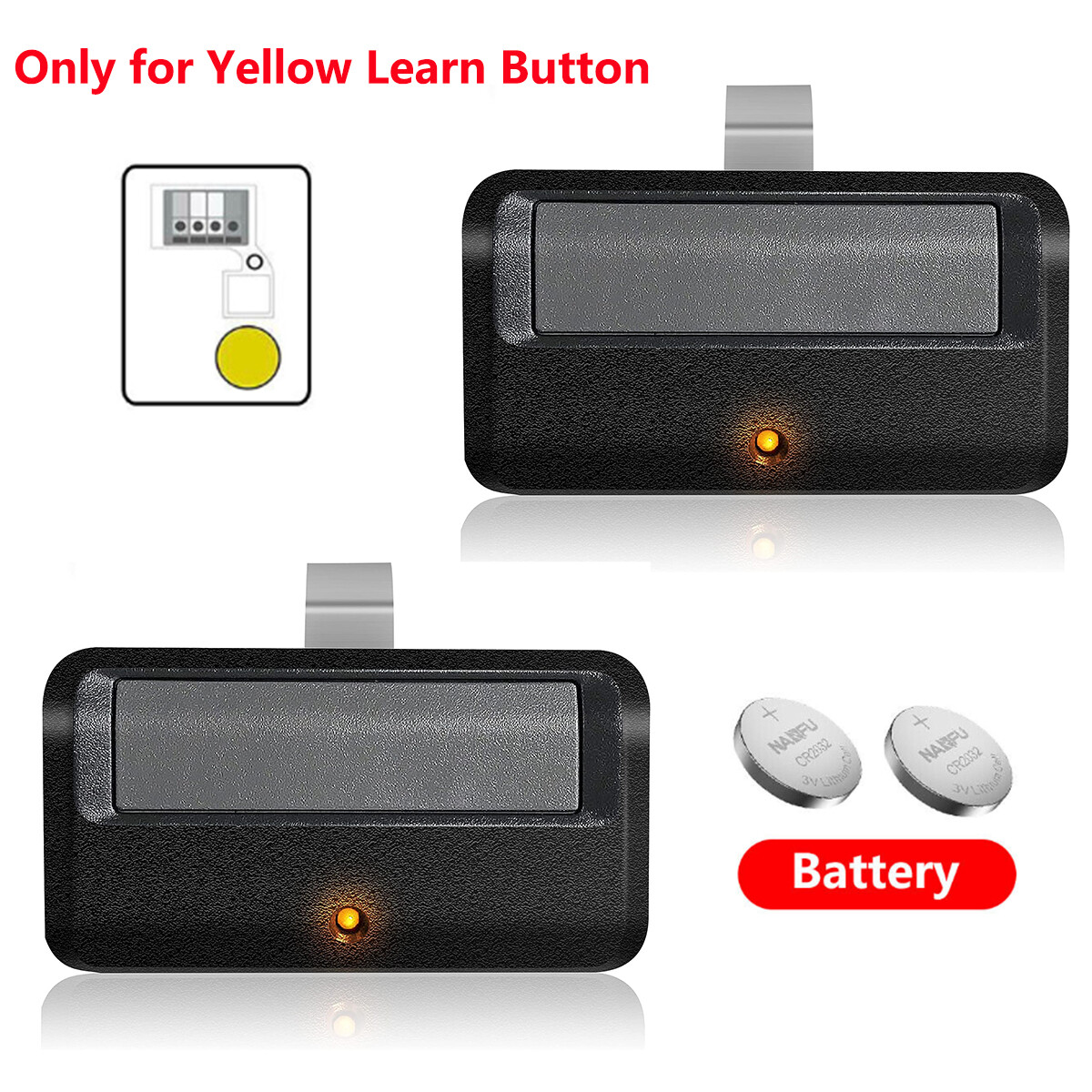 891LM For Liftmaster Chamberlain Garage Door Opener Remote Yellow Learn