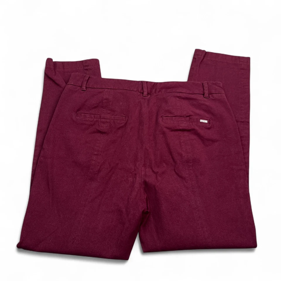 Pantalones al tobillo ajustados White House Black Market para mujer talla 12 rojos tiro medio elásticos Foto 2 de 4