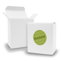 Itenga Set Gastgeschenk Geschenk (Motiv4) 24Xfaltschachtel Quader Weiß Sticker