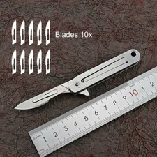 EDC Folding Knife Scalpel Blade Utility Knife Cutter Paper tool Outdoor Keychain