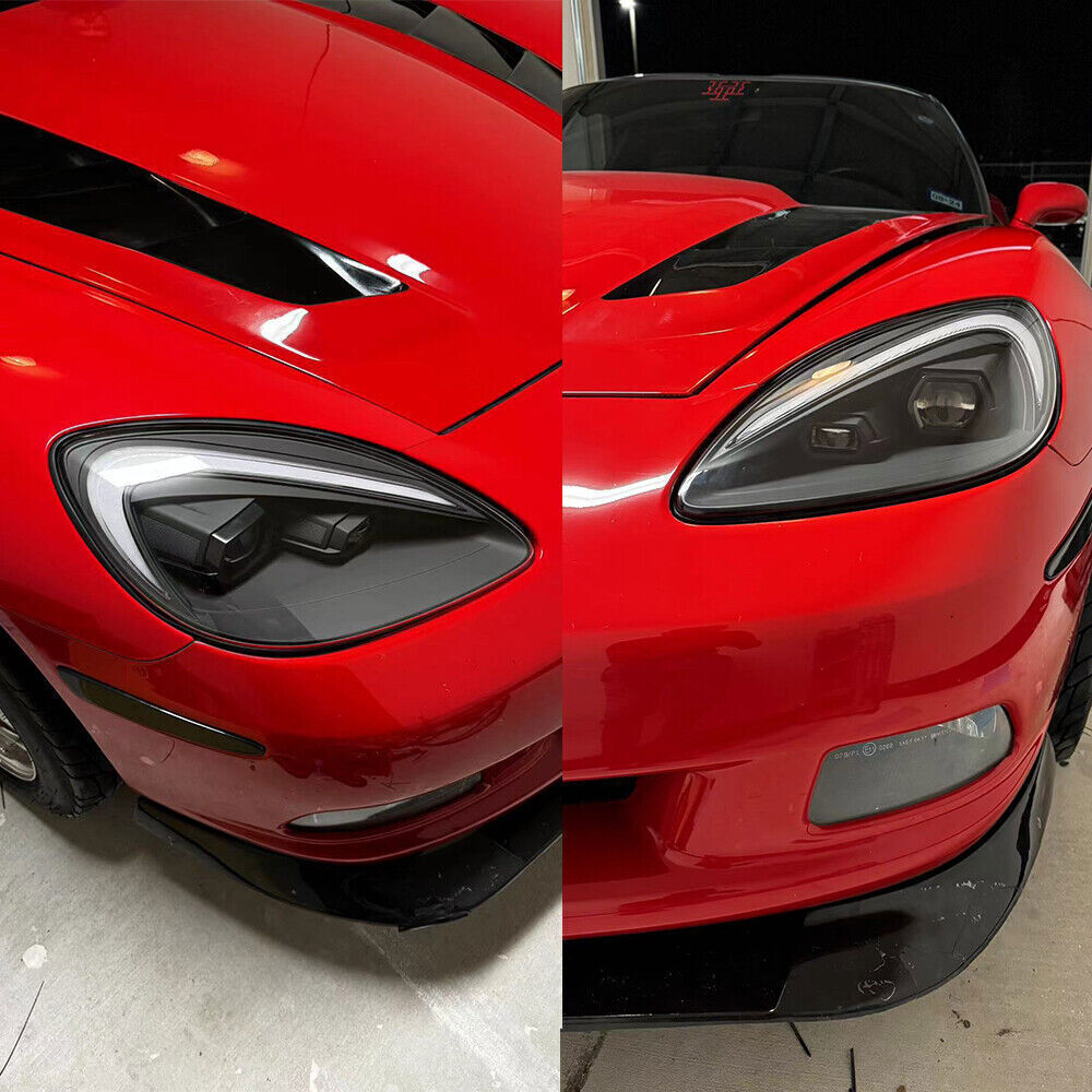 Pair Headlights Asseqmbly For C6 Corvette 2005-2013 Front Lamps McLaren Style