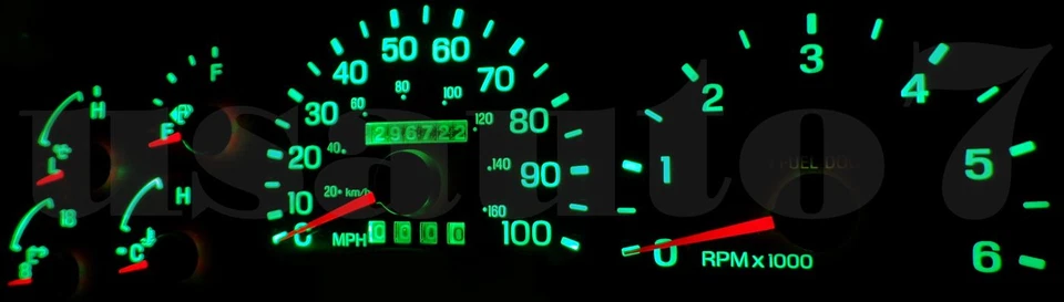 Dash Cluster Gauge GREEN SMD LED LIGHT KIT Fit 97-98 Ford F150, F250, Expedition - Imagem 4 de 4