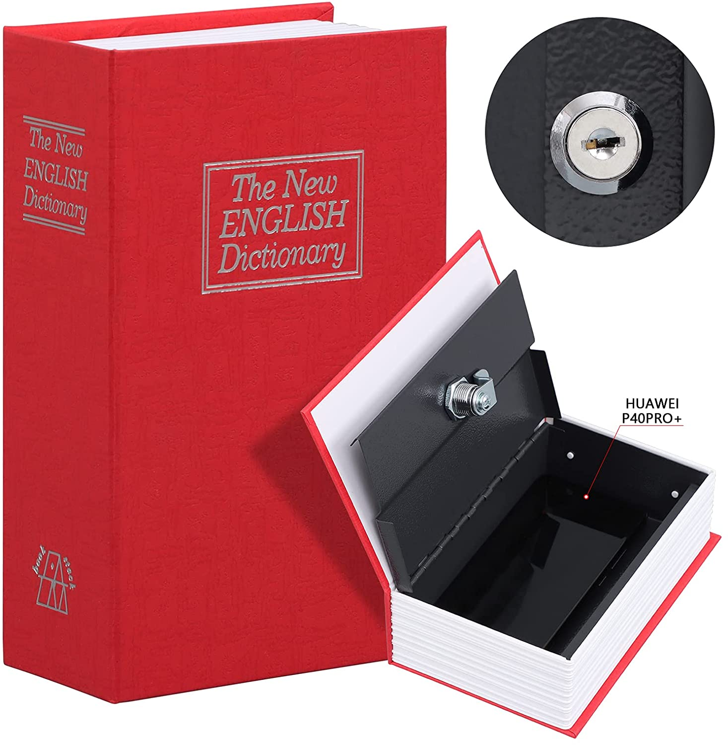 Book Safe Box Lock Vault Water Fire Proof Home Money Cash Sentry Key