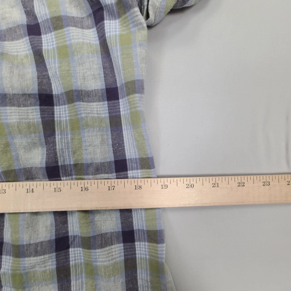 Horny Toad Shirt Mens Large Blue Green Button Up Casual Comfort Stylish - Image 4 of 4