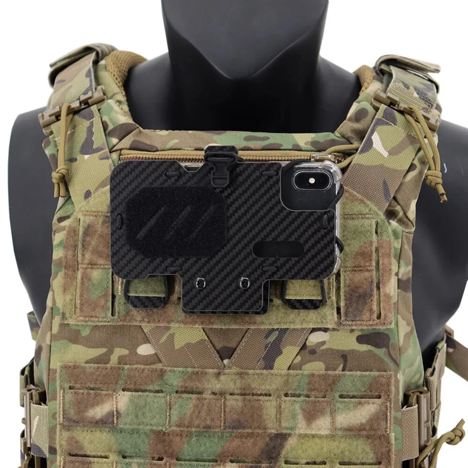 Nuevo Chaleco Táctico de Fibra de Carbono Pecho Placa de Teléfono Celular Soporte de Teléfono Foto 2 de 4